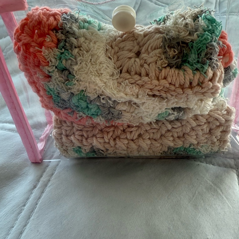 Hand crocheted dish rags, set of 2